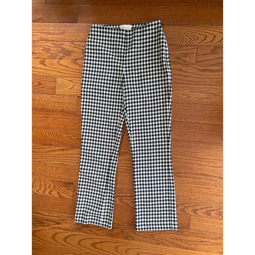 Sezane Black & White Houndstooth Cropped Ankle Pants - Picture 4 of 14